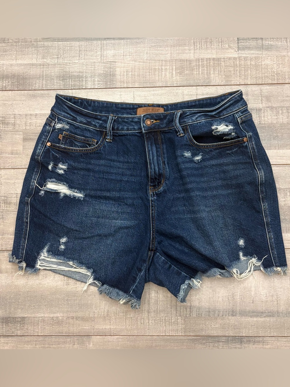Judy Blue Women's Distressed Cut Off Stretchy Denim Shorts 2XL JB150127DK Casual
